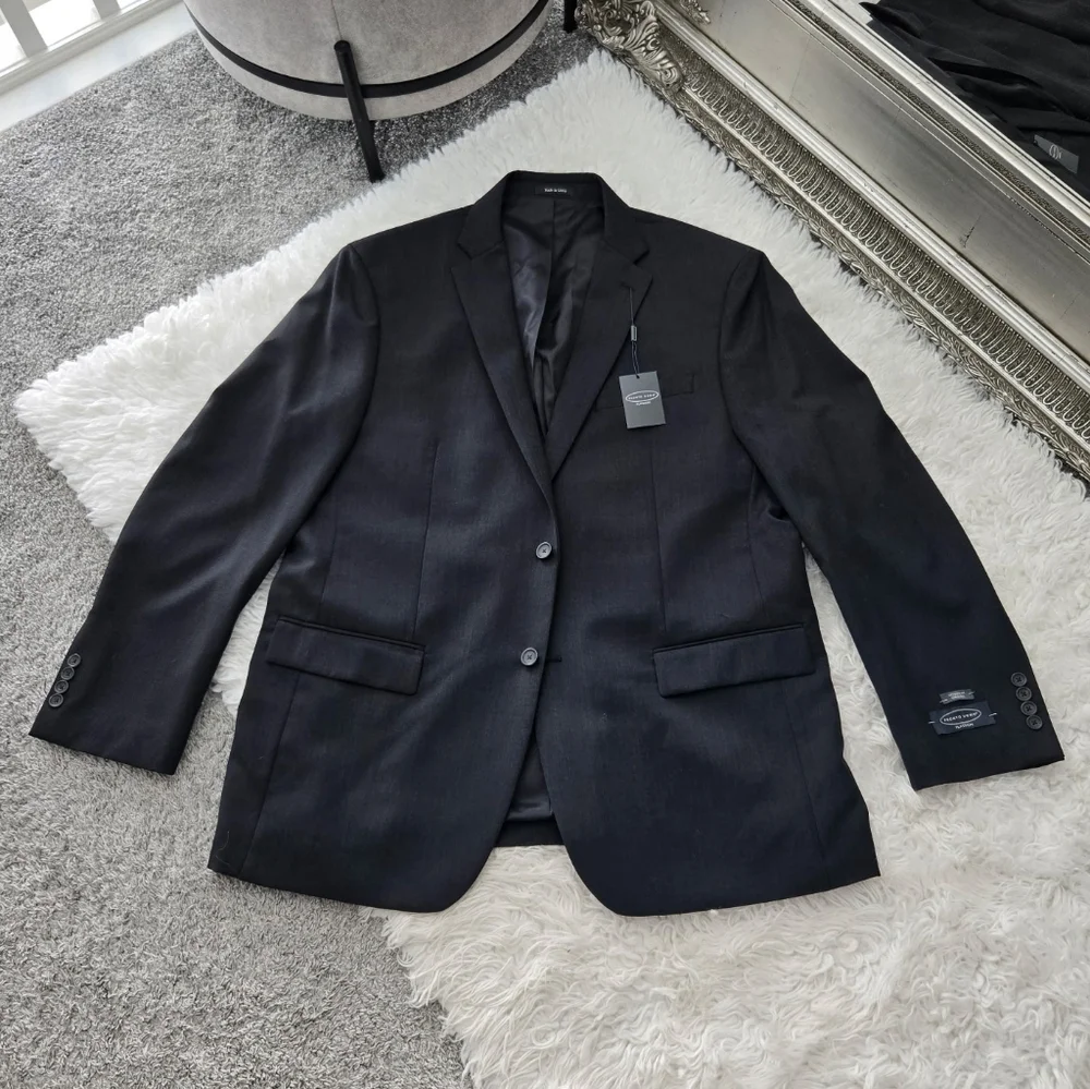 PRONTO UOMO PLATINUM SUIT JACKET BLAZER 100% WOOL. Color: Charcoal. Size 48L. Ne